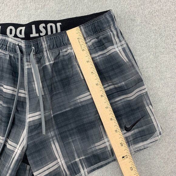 Nike Tempo Brief Lined Running Shorts Medium Plaid Dri-Fit Breathable Workout - Picture 6 of 16